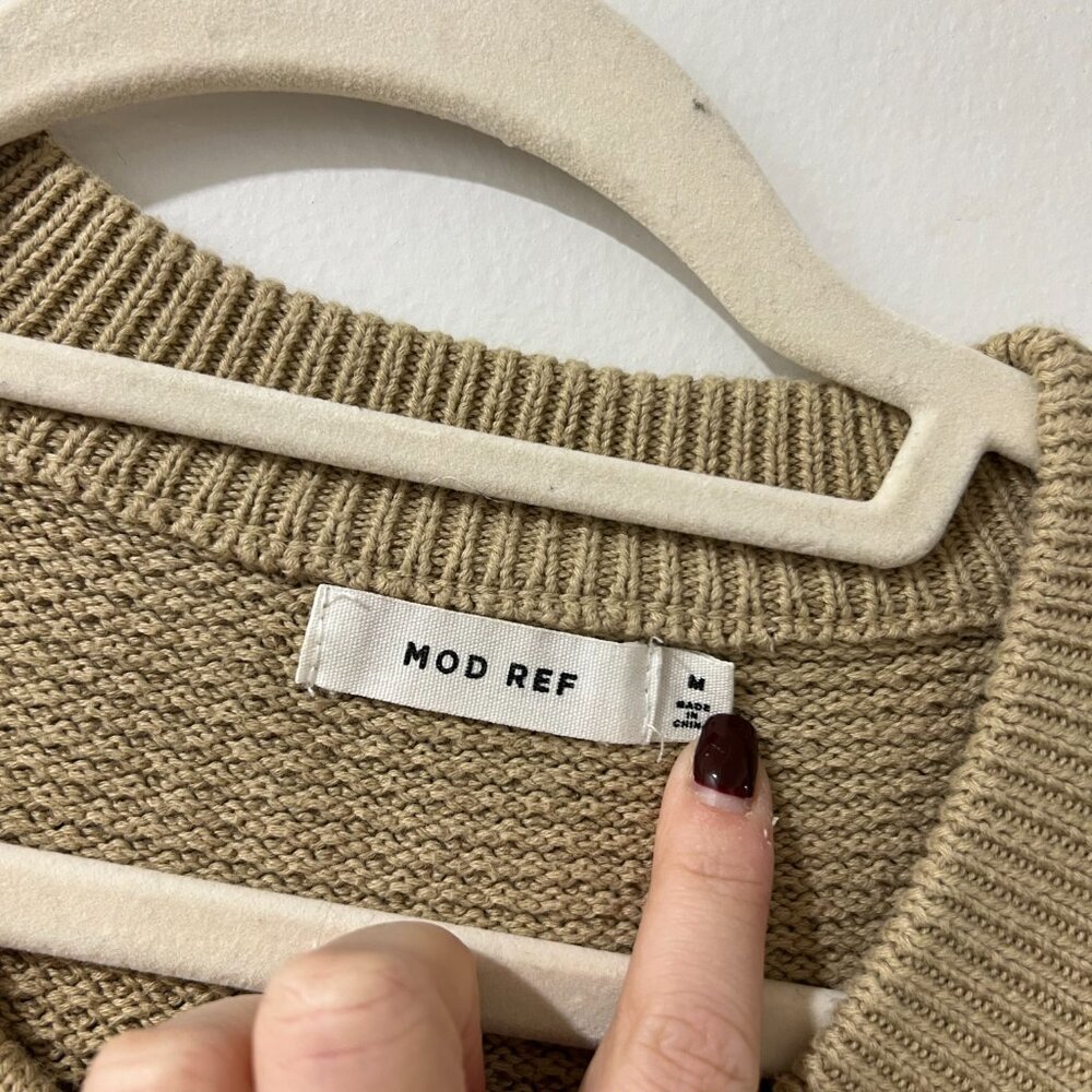 🧥 MOD REF Waffle Knit Henley Sweater - Size M - Picture 4 of 13